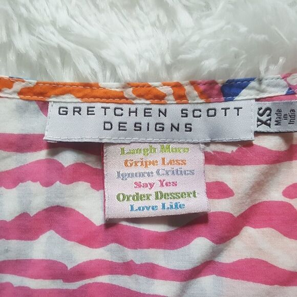 Gretchen Scott Designs Tunic Top Multicolor Fish Tropical Nautical Women’s XS - Picture 8 of 8